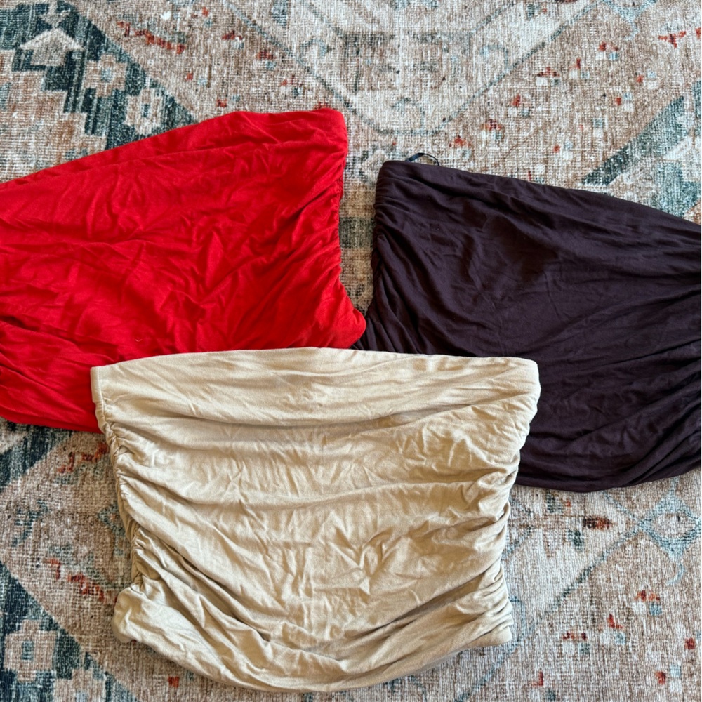 H&M Tube Top Bundle - Red, Brown, and Beige